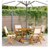 Image de Chaises de jardin pliantes lot de 4 tissu et bois massif, siège de jardin, chaise de patio, chaise à manger de 3214574