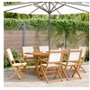 Image de Chaises de jardin pliantes lot de 6 tissu et bois massif, siège de jardin, chaise de patio, chaise à manger de 3214575