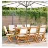 Image de Chaises de jardin pliantes lot de 8 tissu et bois massif, siège de jardin, chaise de patio, chaise à manger de 3214576