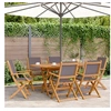 Image de Chaises de jardin pliantes lot de 6 tissu et bois massif, siège de jardin, chaise de patio, chaise à manger de 3214578
