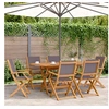 Image de Chaises de jardin pliantes lot de 8 tissu et bois massif, siège de jardin, chaise de patio, chaise à manger de 3214579