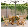 Image de Chaises de jardin pliantes lot de 4 taupe tissu et bois massif