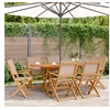 Image de Chaises de jardin pliantes lot de 6 taupe tissu et bois massif
