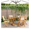 Image de Chaises de jardin pliantes lot de 4 beige tissu et bois massif, siège de jardin, chaise de patio, chaise à manger de 3214583
