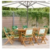Image de Chaises de jardin pliantes lot de 6 vert tissu et bois massif