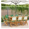Image de Chaises de jardin pliantes lot de 8 vert tissu et bois massif