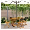 Image de Chaises de jardin pliantes lot de 4 noir poly rotin bois massif, siège de jardin, chaise de patio, chaise à manger de 3214592