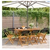 Image de Chaises de jardin pliantes lot de 8 noir poly rotin bois massif, siège de jardin, chaise de patio, chaise à manger de 3214594