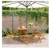 Image de Chaises de jardin pliantes lot de 6 gris poly rotin bois massif, siège de jardin, chaise de patio, chaise à manger de 3214596