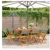 Image de Chaises de jardin pliantes lot de 8 gris poly rotin bois massif, siège de jardin, chaise de patio, chaise à manger de 3214597