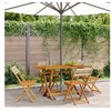 Image de Chaises de jardin pliantes lot de 4 beige rotin et bois massif, siège de jardin, chaise de patio, chaise à manger de 3214598
