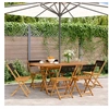 Image de Chaises de jardin pliantes lot de 6 noir bois d'acacia massif, siège de jardin, chaise de patio, chaise à manger de 3214602