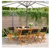 Image de Chaises de jardin pliantes lot de 8 noir bois d'acacia massif, siège de jardin, chaise de patio, chaise à manger de 3214603