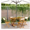 Image de Chaises de jardin pliantes lot de 4 tissu et bois massif, siège de jardin, chaise de patio, chaise à manger de 3214610