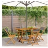 Image de Chaises de jardin pliantes lot de 4 tissu et bois massif, siège de jardin, chaise de patio, chaise à manger de 3214613