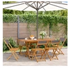 Image de Chaises de jardin pliantes lot de 6 tissu et bois massif, siège de jardin, chaise de patio, chaise à manger de 3214614