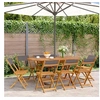 Image de Chaises de jardin pliantes lot de 8 tissu et bois massif, siège de jardin, chaise de patio, chaise à manger de 3214615