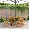 Image de Chaises de jardin pliantes lot de 4 taupe tissu et bois massif