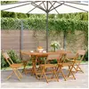 Image de Chaises de jardin pliantes lot de 6 taupe tissu et bois massif