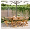Image de Chaises de jardin pliantes lot de 8 taupe tissu et bois massif
