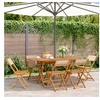 Image de Chaises de jardin pliantes lot de 6 beige tissu et bois massif