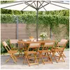 Image de Chaises de jardin pliantes lot de 8 beige tissu et bois massif