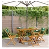 Image de Chaises de jardin pliantes lot de 4 vert tissu et bois massif, siège de jardin, chaise de patio, chaise à manger de 3214622