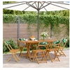 Image de Chaises de jardin pliantes lot de 6 vert tissu et bois massif