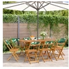Image de Chaises de jardin pliantes lot de 8 vert tissu et bois massif