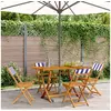 Image de Chaises de jardin pliantes lot de 4 tissu et bois massif