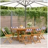 Image de Chaises de jardin pliantes lot de 6 tissu et bois massif