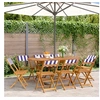Image de Chaises de jardin pliantes lot de 8 tissu et bois massif