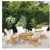 Image de Chaises de jardin pliantes lot de 4 tissu et bois massif