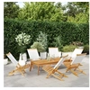 Image de Chaises de jardin pliantes lot de 6 tissu et bois massif
