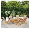 Image de Chaises de jardin pliantes lot de 6 taupe tissu et bois massif