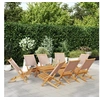 Image de Chaises de jardin pliantes lot de 8 taupe tissu et bois massif