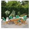 Image de Chaises de jardin pliantes lot de 6 vert tissu et bois massif