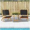 Image de Tuinstoelen 2 st inklapbaar met tafel massief hout zwart3214219