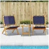 Image de Chaises pliables de jardin lot de 2 avec table bleu foncé bois