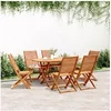 Image de Chaises de jardin pliantes lot de 6 51x66x95 cm bois d'acacia, siège de jardin, chaise de patio, chaise à manger de 3214472