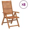Image de Lot de 8 chaise exterieur pliable en acacia H. 107 cm bois