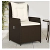 Image de Chaises inclinables de jardin lot de 2 marron résine tressée, fauteuil de jardin inclinable, fauteuil inclinable de 368653