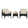 Image de Ensembles de chaises, canapés et tables de jardin resine tressee noir 3 pieces 40.0 x 40 x 37 2 personnes