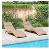 Image de Chaises longues avec coussins lot de 2 taupe bois massif acacia