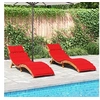 Image de Lot de 2 bain de soleil H. 65 cm L. 55 cm en acacia rouge non pliable