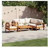 Image de Salon de jardin modulable bois massif beige 5 pieces 68 x 114 x 64 4 personnes