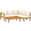 Image de Salon de jardin modulable Vidaxl bois massif beige 4 pieces 100.0 x 50 x 27 3 personnes