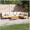 Image de Salon de jardin modulable 5 pieces 4 personnes beige 100.0 x 50 x 27 bois massif