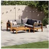Image de Salon de jardin modulable bois massif gris 4 pieces 114.0 x 68 x 64 3 personnes