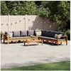 Image de Salon de jardin modulable bois massif 2 personnes 100 x 50 x 27 cm 6 pieces